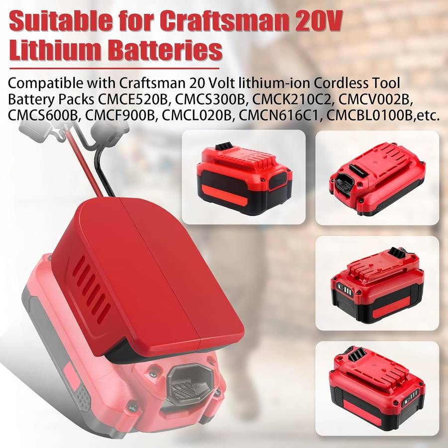 14AWG for Power Wheel Adapter for Craftsman 20V Li-ion Battery Switch & Fuses