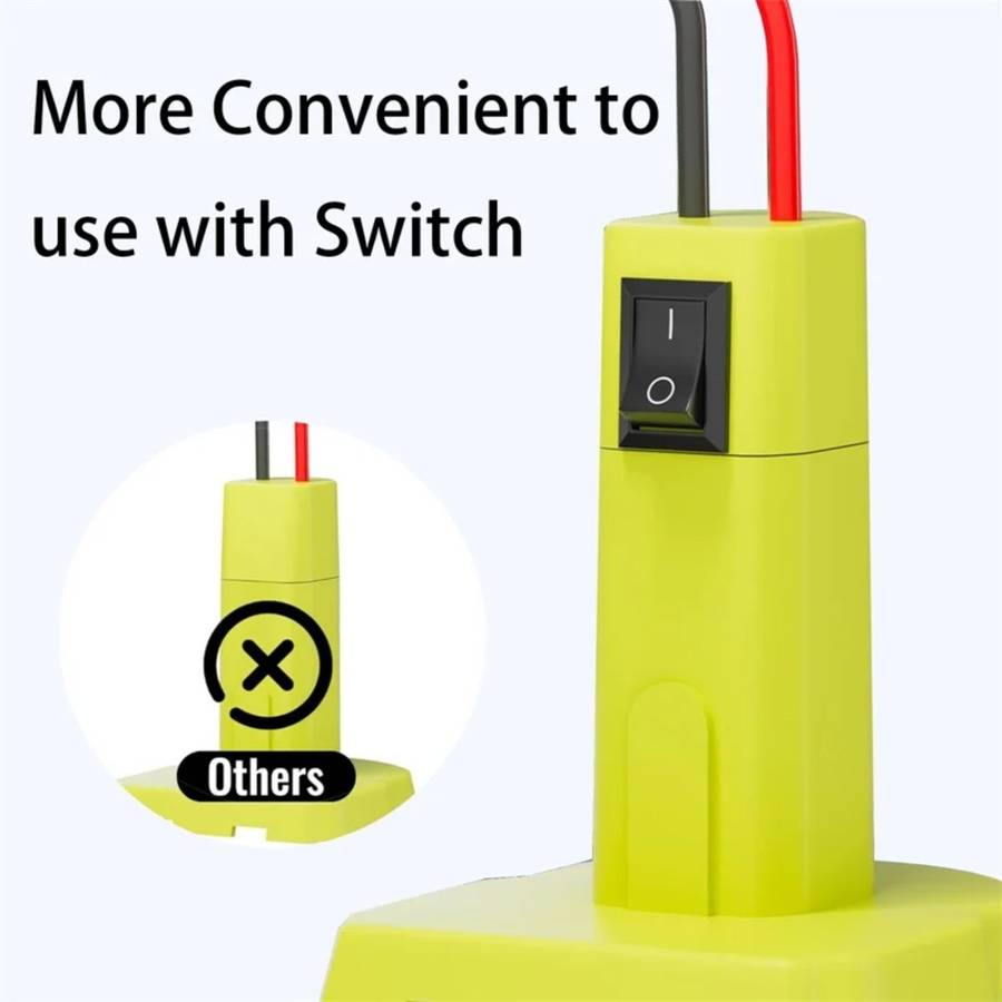 Battery Adapter For Ryobi with 6FT Jumper Cable Clamp Battery Jumper Starter