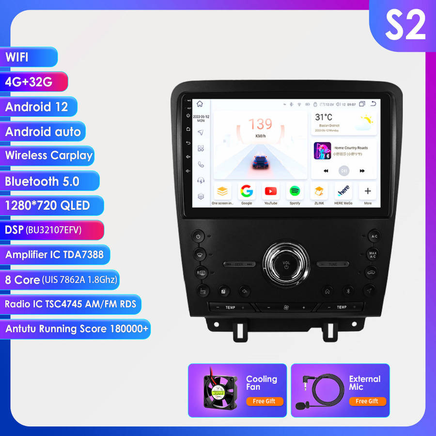 For Ford Mustang 2010-14 Android 13 CarPlay Car Radio Stereo DSP GPS 8Core 4+32G