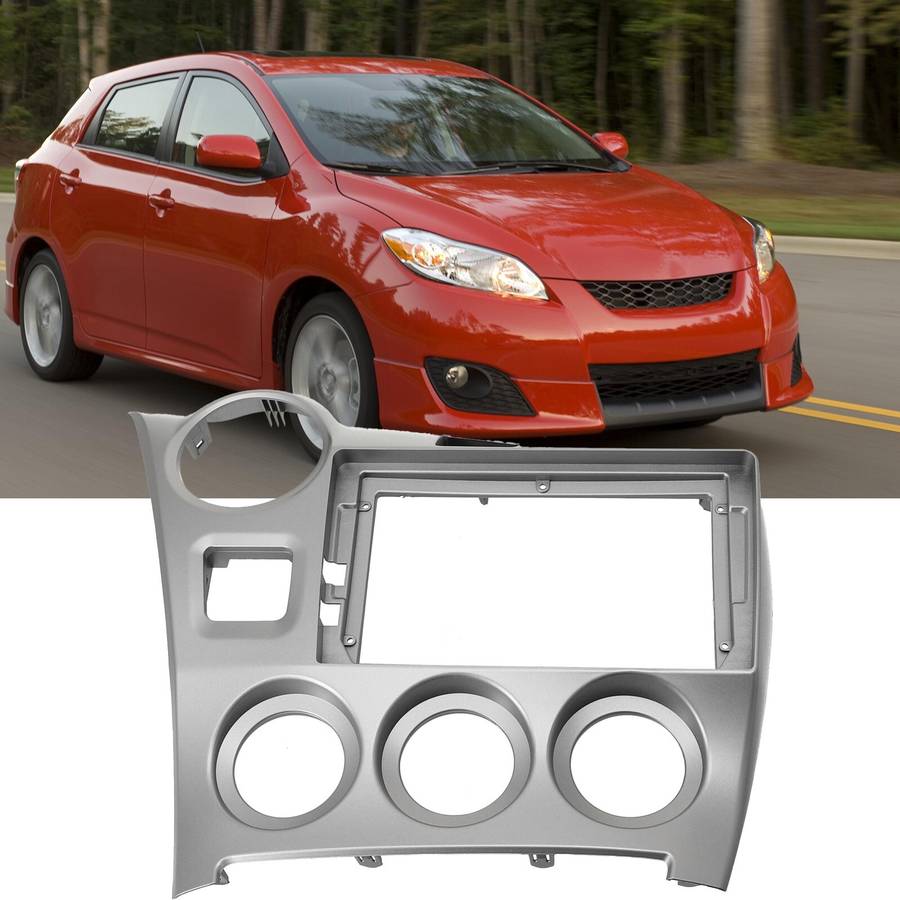 9-inch Car-Radio Stereo Fascia Frame Panel,Silver For Toyota For MATRIX 2009-14