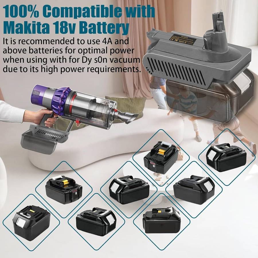 V10 Adapter for Makita 18V Battery Convert to for Dyson V10 SV12 Vacuum Cleaner