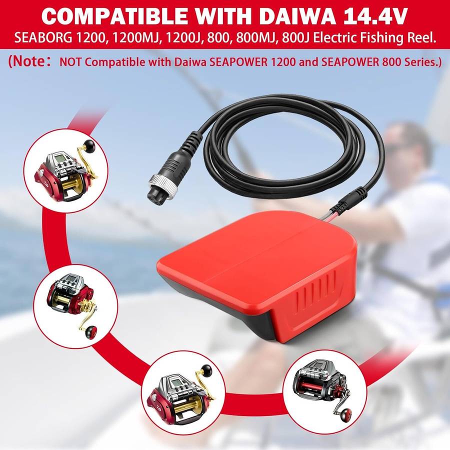Electric Fishing Reel Batterty Adapter for Craftsman 20V Work for Shimano 14.4V