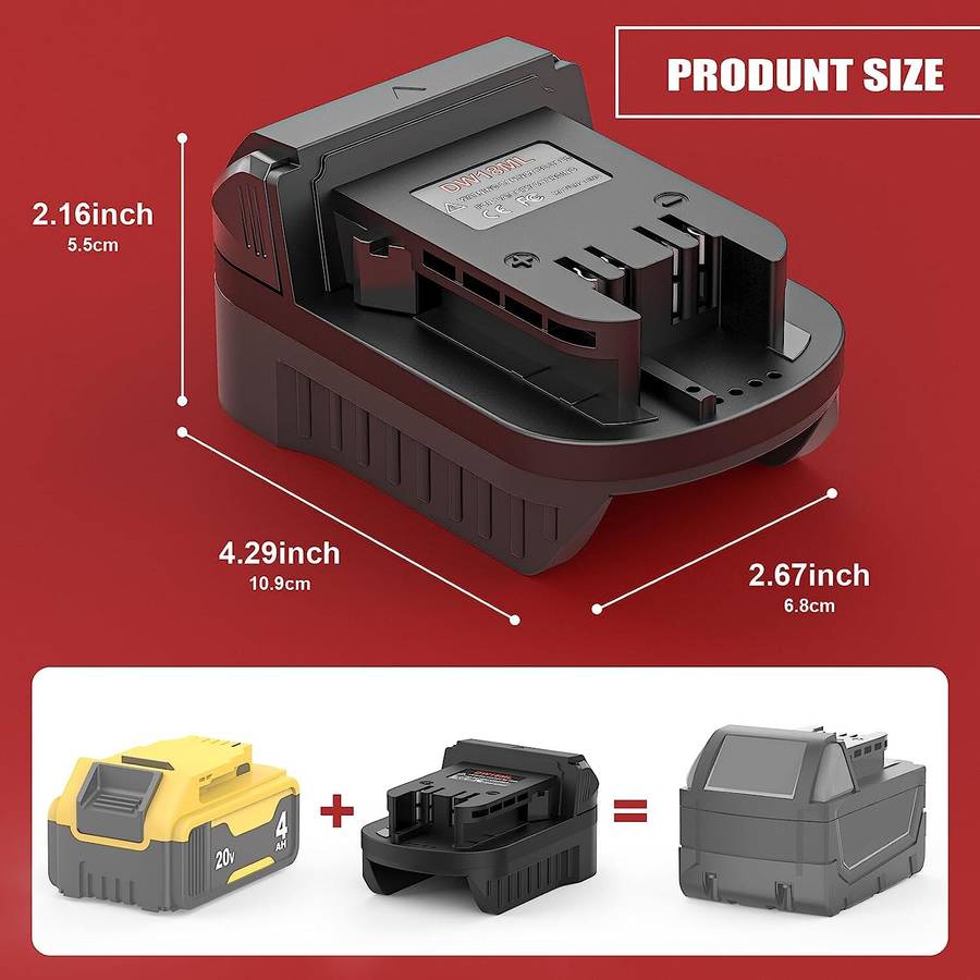 Battery Adapter for Dewalt 20V Li-on Battery to For Milwaukee 18V Battery DW18ML