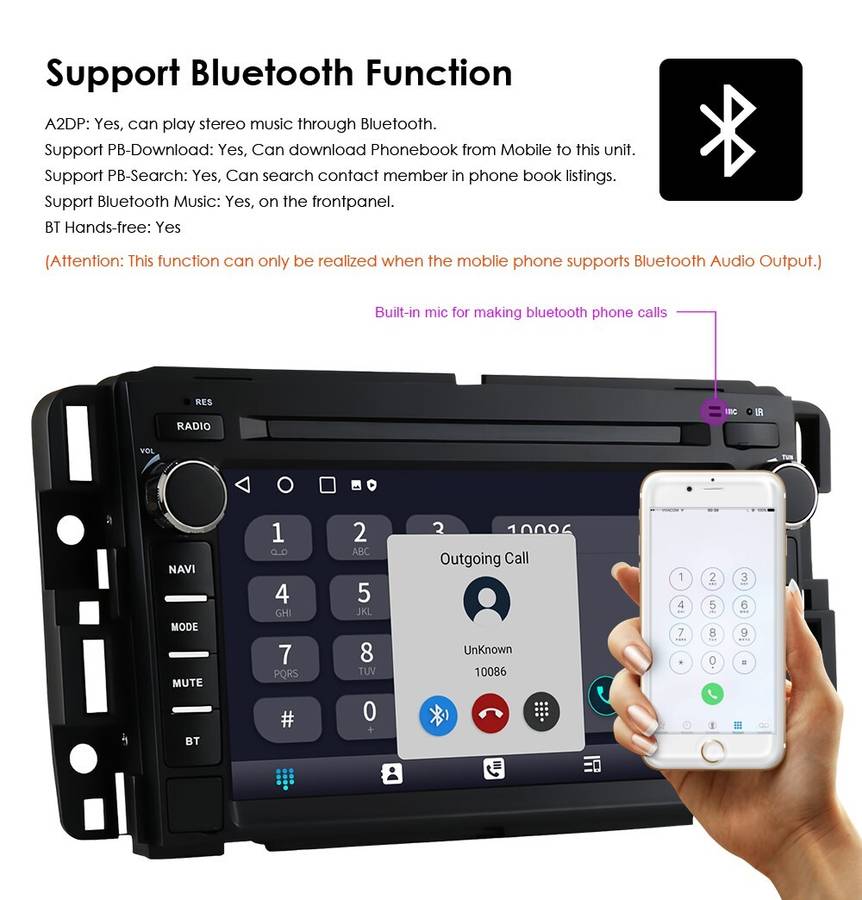 Android 13 CarPlay Car Radio GPS 2+64GB RDS For GMC Yukon Chevy Silverado Sierra