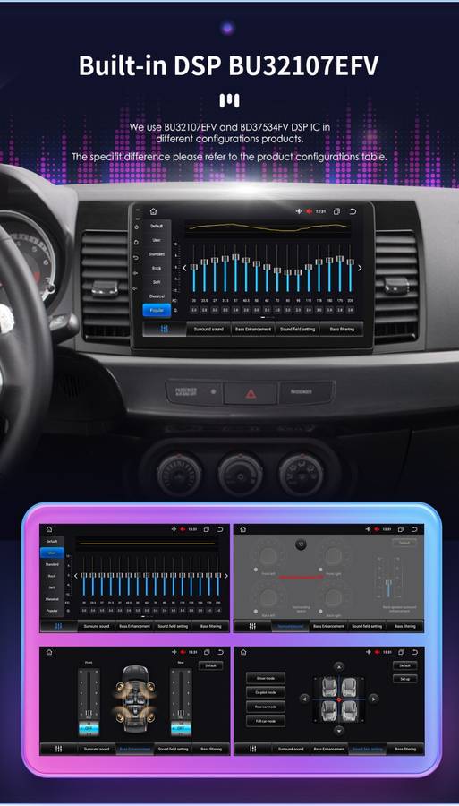 8Core Android 13 Car GPS Stereo Radio CarPlay 10"For Mitsubishi Lancer 2007-2012