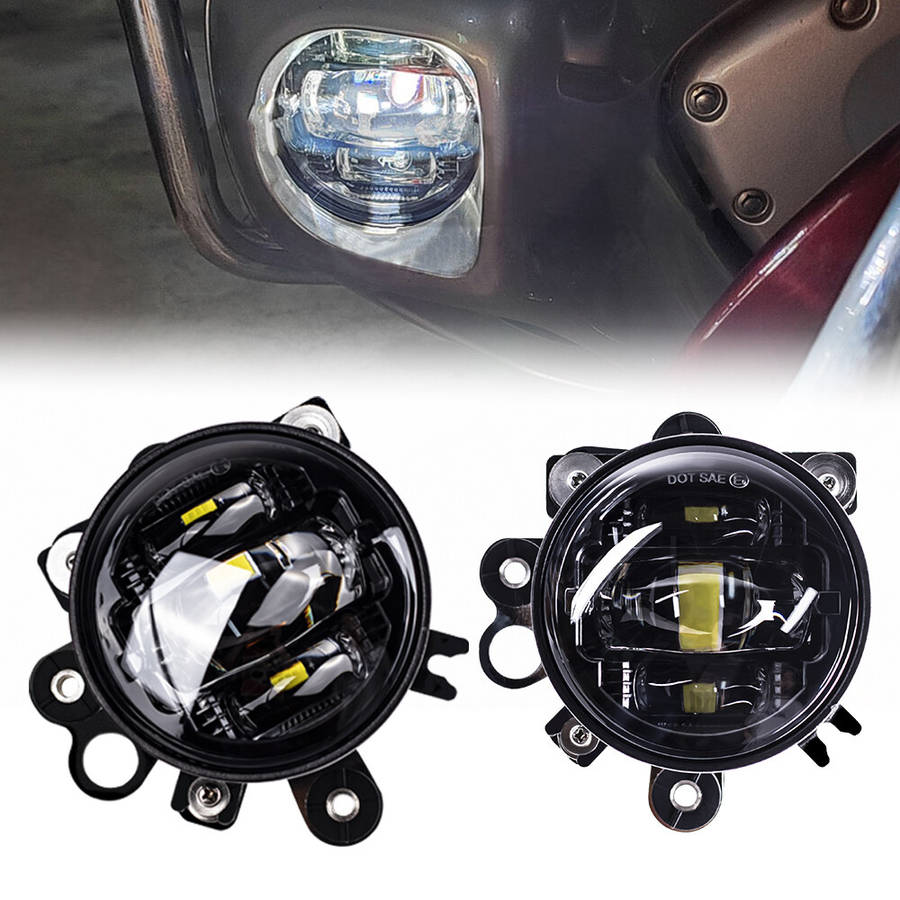LED Fog Lights with Mounting Bracket DOT Driving Lamp For Honda Goldwing GL1800