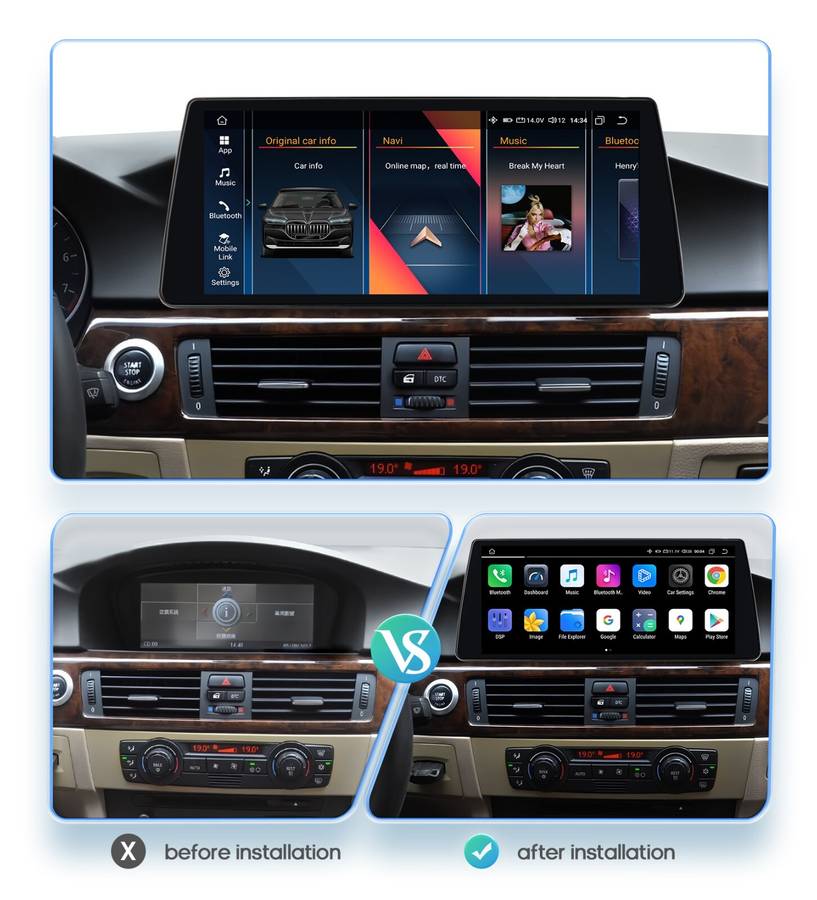 10.25" Screen Android13 Carplay GPS For BMW 3 Series E90 E91 E93 CCC DSP Stereo