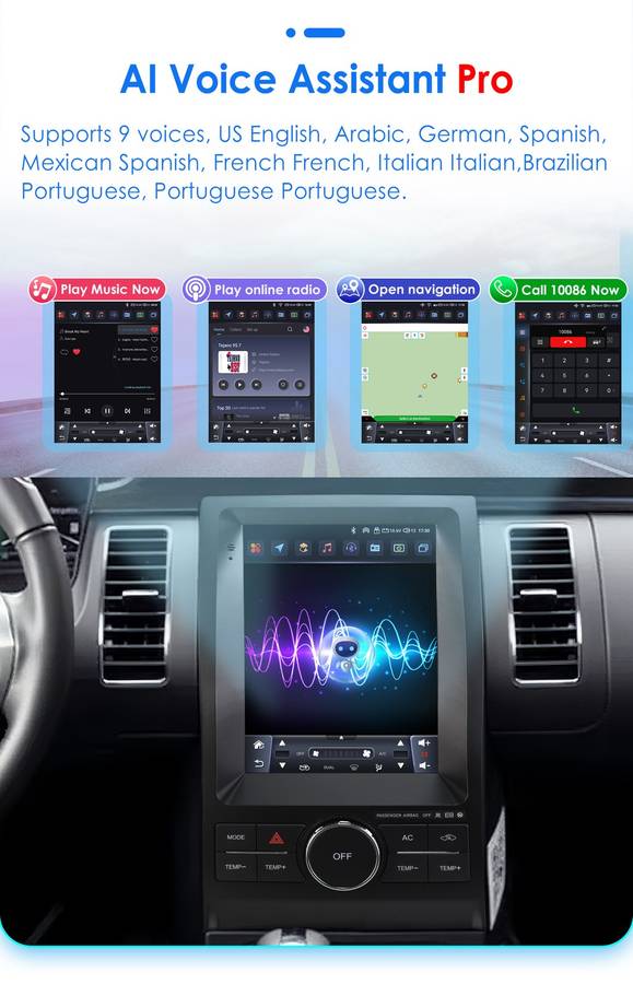 9.7" Screen Carplay For Ford Taurus 2010-2019 GPS Navi Android 14 Car Radio 32GB