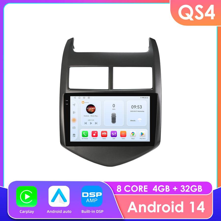 8Core CarPlay For Chevrolet Aveo Sonic 2011-15 Android 14 GPS Radio Stereo 4+32G