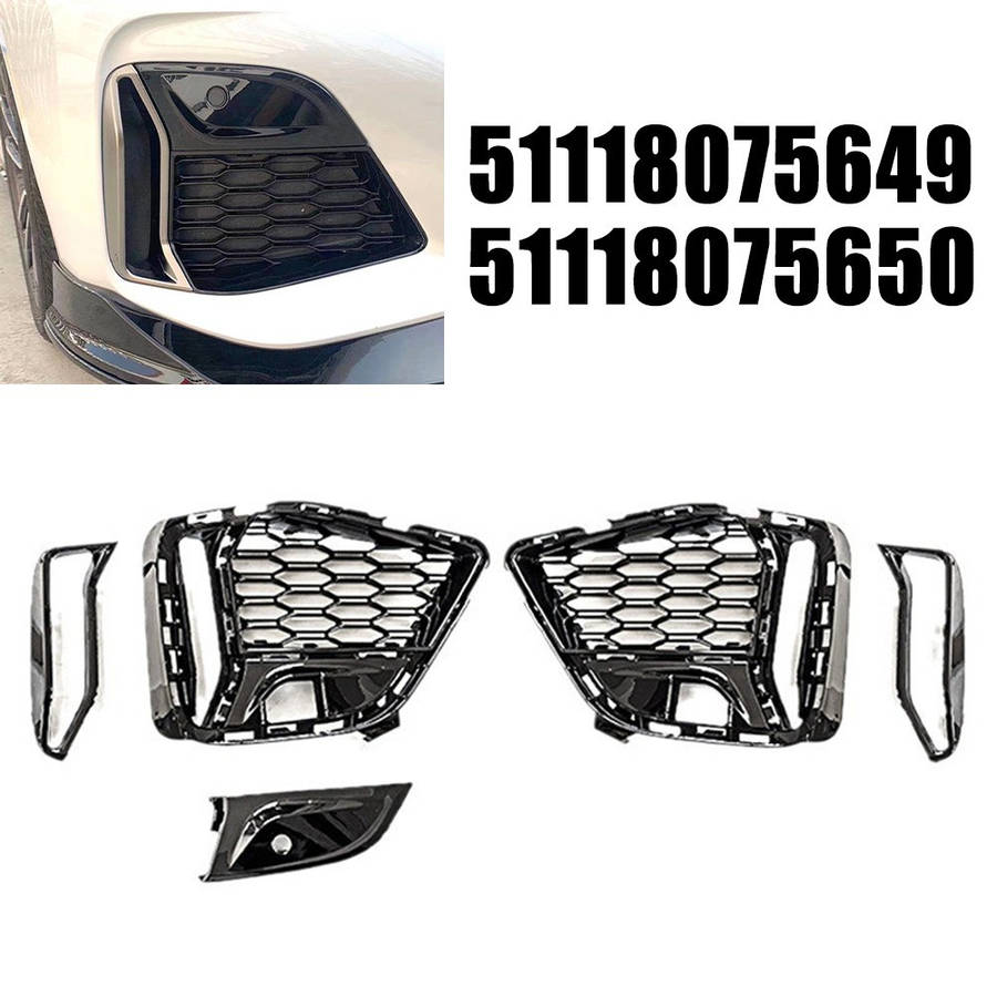 Pair Front Bumper Grille Black Trim For BMW 3' For G20 G21 M340i 51118075649