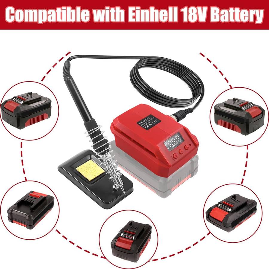 Cordless 60W Electric Cordless Soldering Iron LCD Welding Tool For Einhell 18V