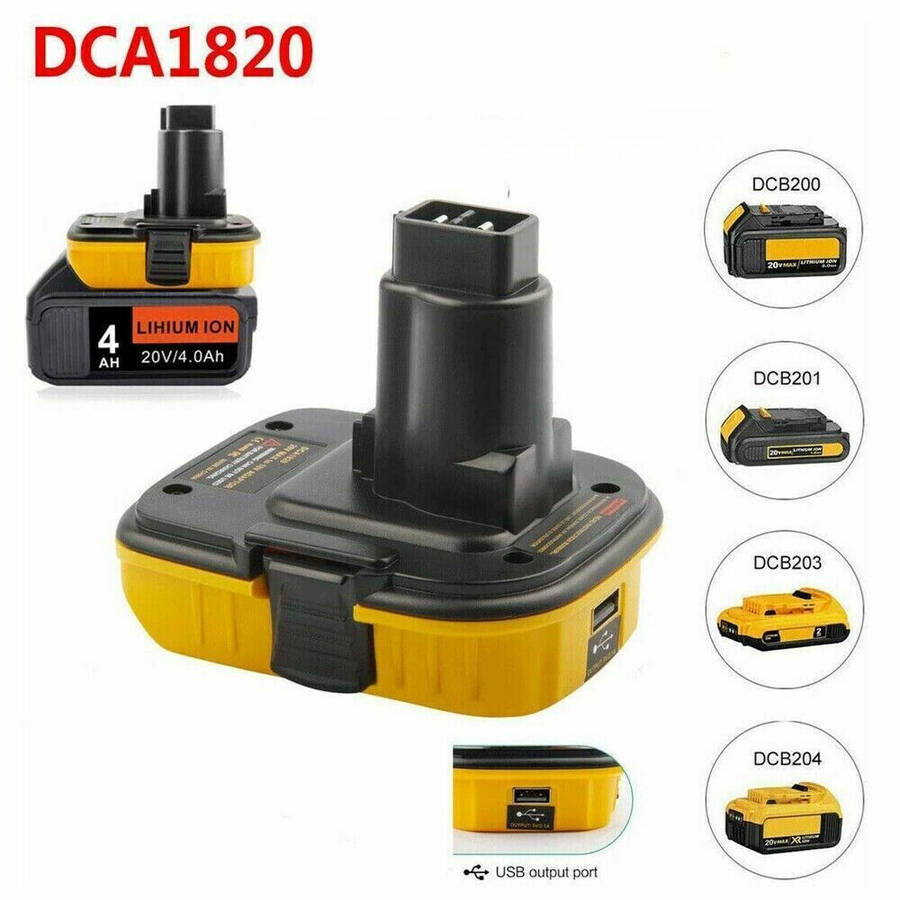 For DEWALT 18V/20V Battery Adapter Converter 18V to 20V Max Li-Ion Tools DCA1820