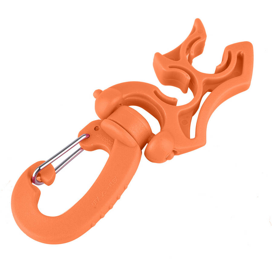 (Orange)Scuba Diving Double BCD Hose Holder Clip Regulator Retainer Buckle CH