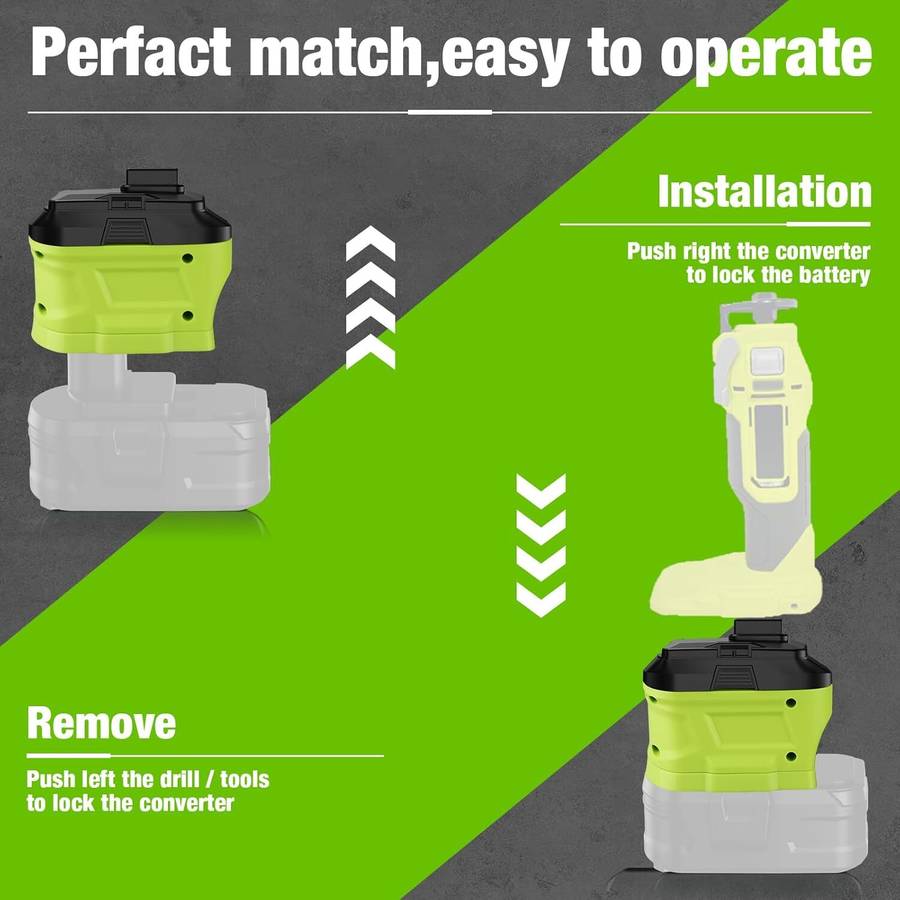 Battery Adapter for Ryobi 18V Li-ion Battery Convert to for Ryobi 12V Power tool