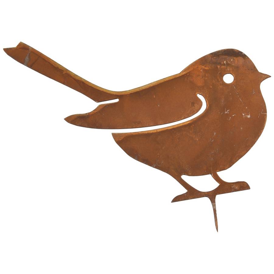 Rusty Metal Birds Stake Silhouettes Set Of 4 Decorative Garden Figures