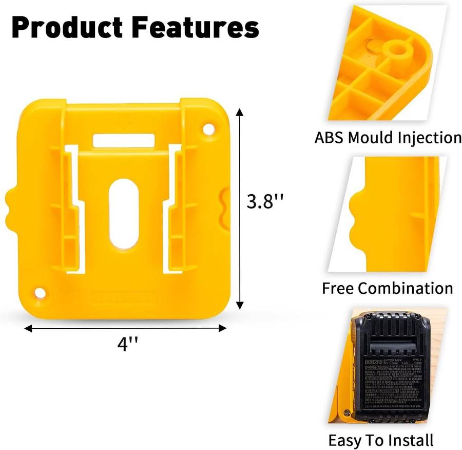 10PCS Battery Mount Holder for Dewalt 20V 60V Battery Dock Fit for DCB200 DCB203