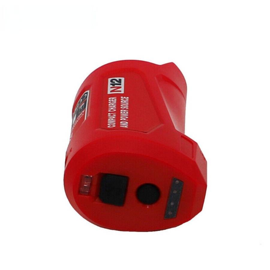USB Charger Adapter Power Source For Milwaukee 12V Li-ion Battery 48-59-1201 N12