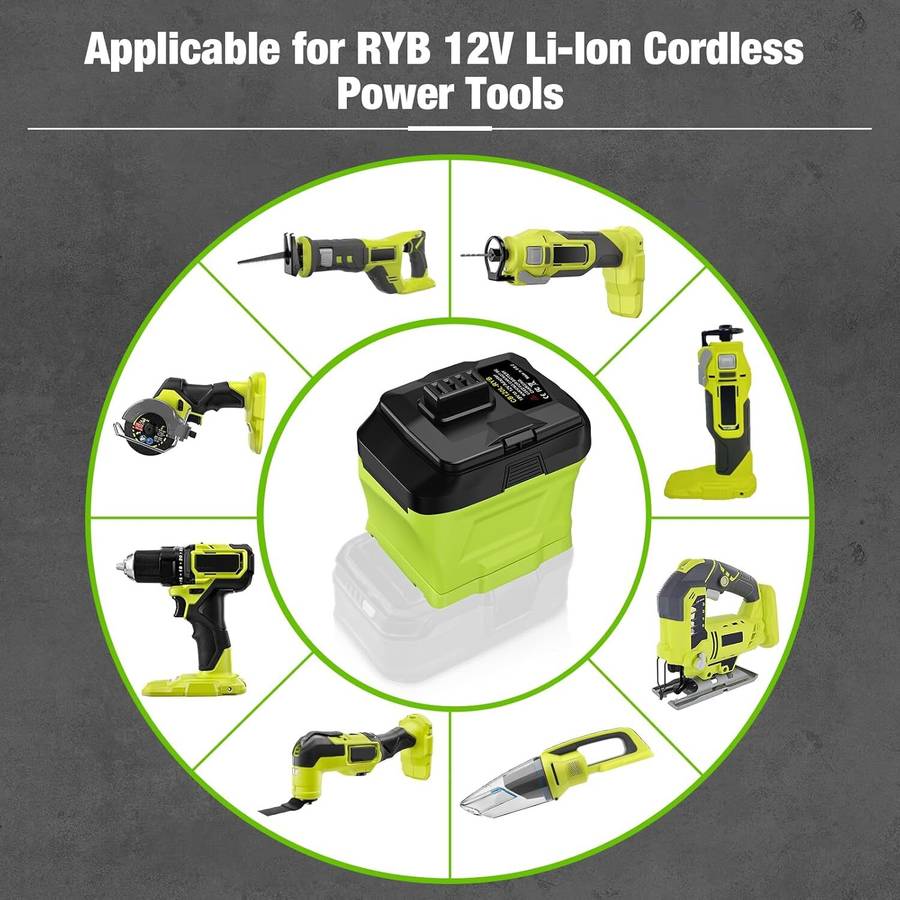 Battery Adapter for Ryobi 18V Li-ion Battery Convert to for Ryobi 12V Power tool