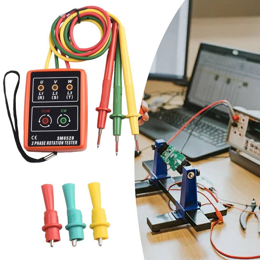 Efficient SM852B 3 Phase Sequ Ence Tester For Phase Rotation Detection