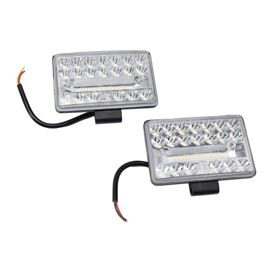 2Pcs 60W 3X5\\" Inch Chrome Rectangular LED Headlights Replacement/Hi