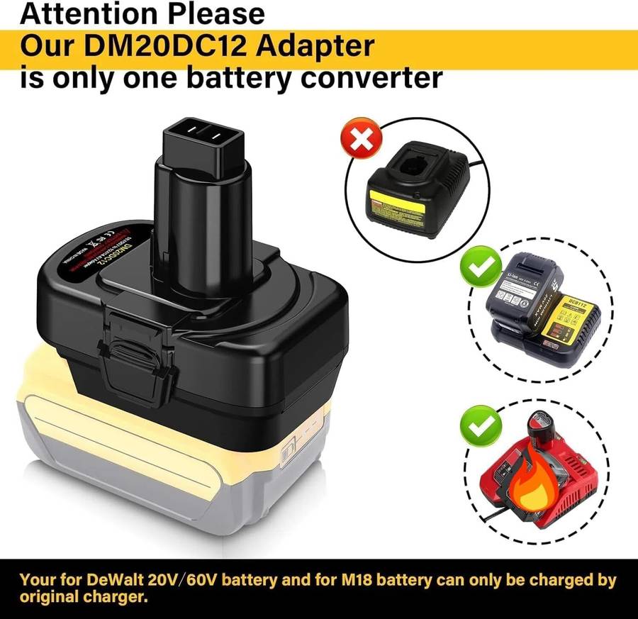 Adapter for Dewalt for Milwaukee 18V Battery Converter to for Dewalt 12V tools