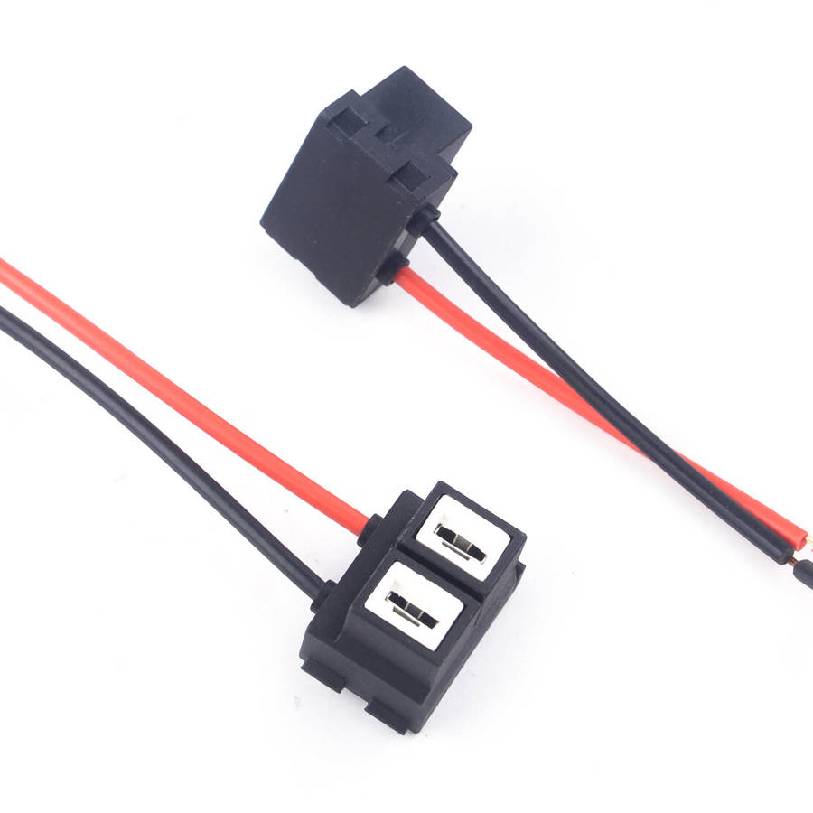 2X H7 Female Headlight Fog Bulb Ceramic Socket Plug Connector Wiring Harness
