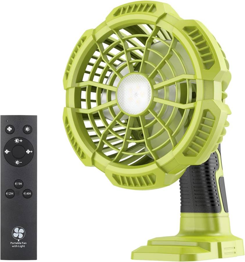 Camping Fan For Ryobi 18V Battery Outdoor Tent Fan Portable Cordless With Remote