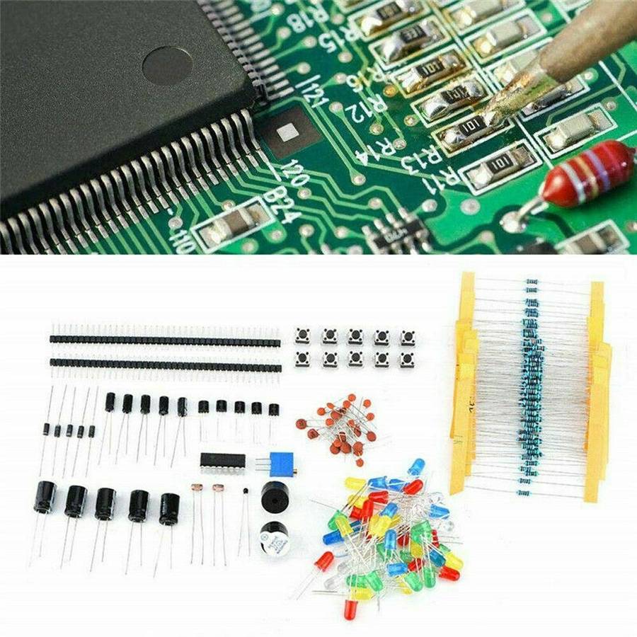 Basic Beginners Electronics Prototyping Breadboard With Components Kit Practical