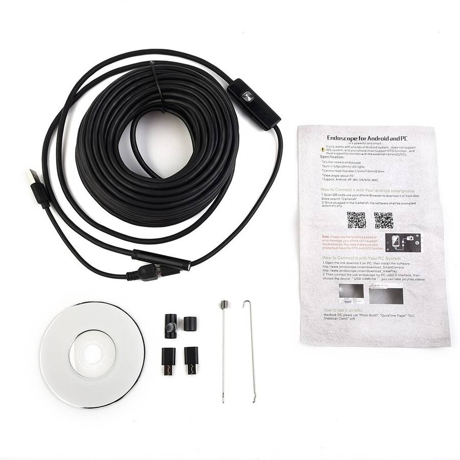 15m/50 Pipe Inspection Camera Video Ft Sewer Drain Cleaner Waterproof