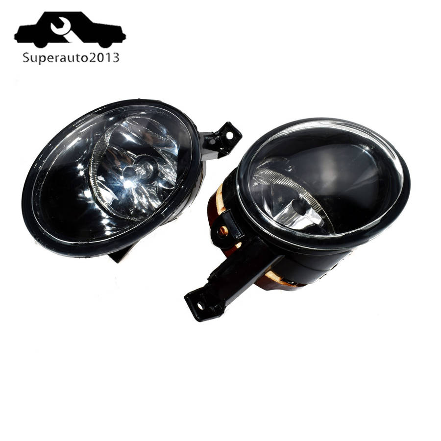 For VW Golf Jetta Tiguan Front Left & Right Bumper Convex Lens Fog Lights Lamps