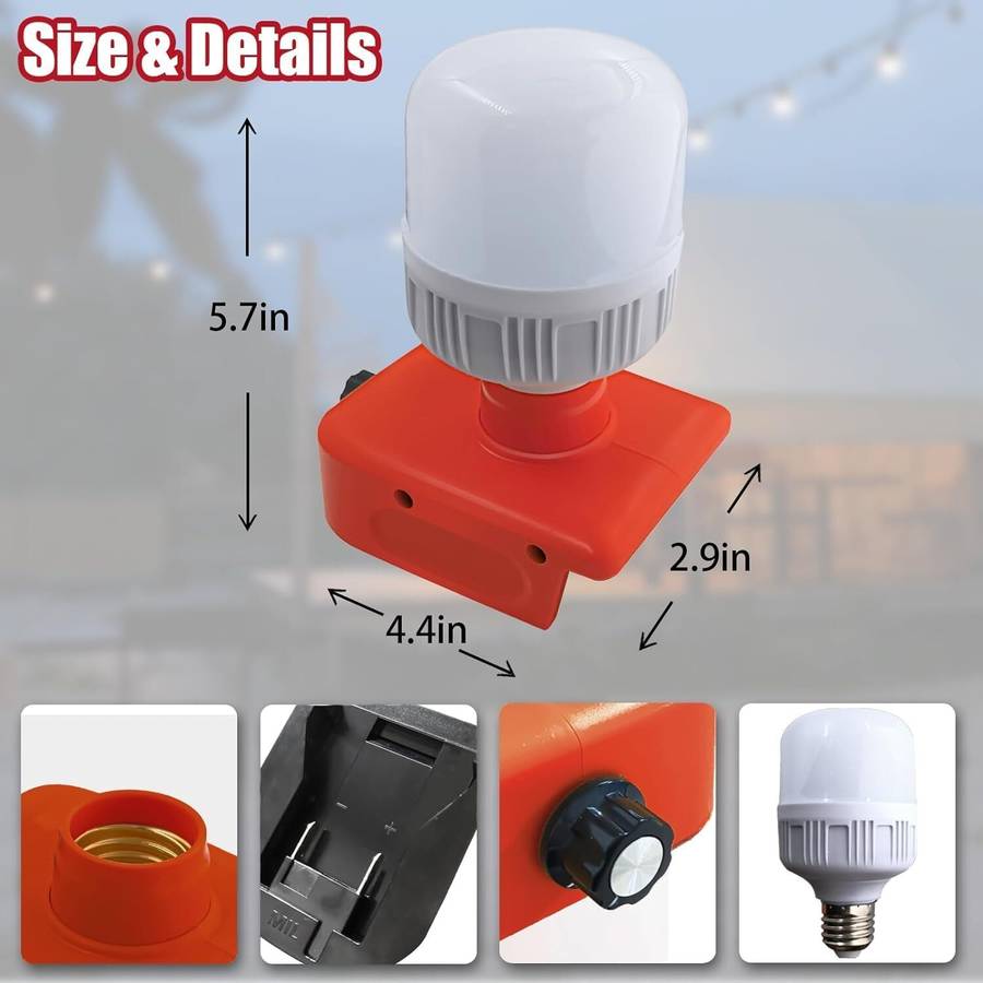 12W 1300LM Handheld LED Flashlight Work Light for Milwaukee Camping Lamp Lantern