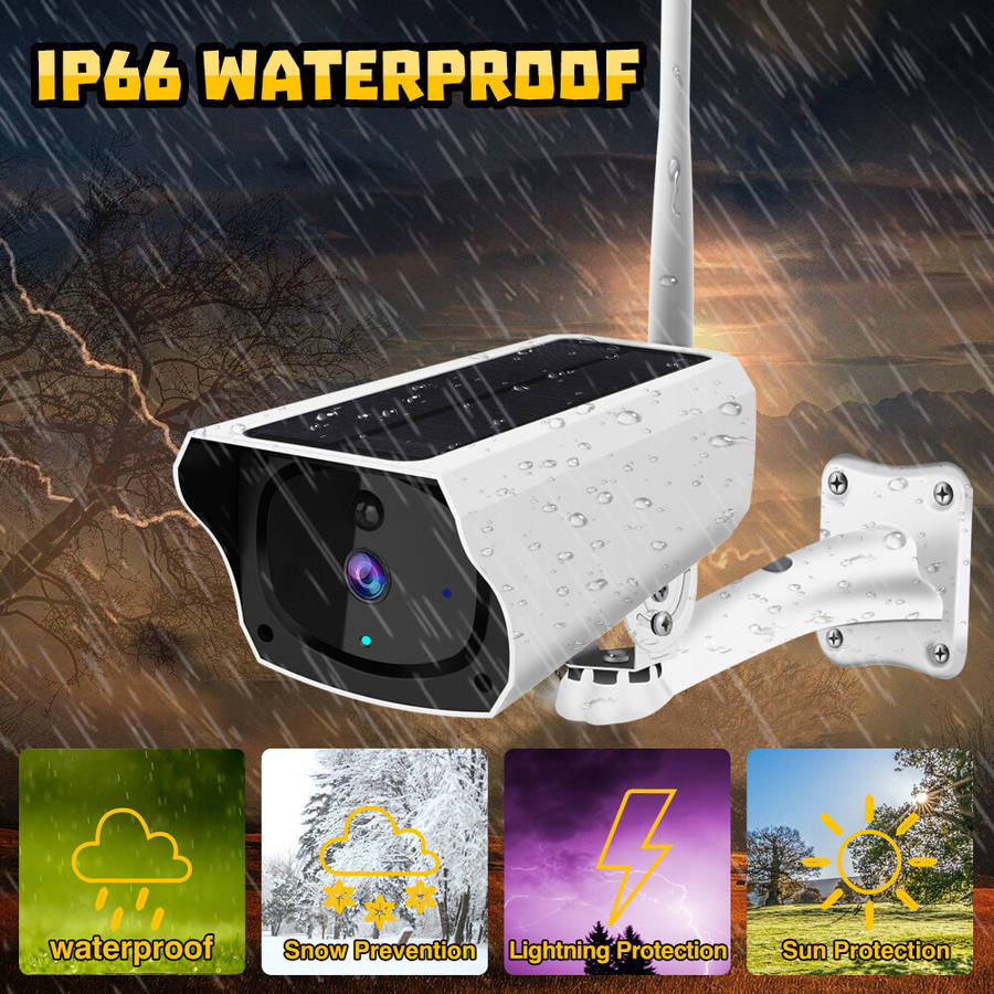 IP Camera Night Vision HD 1080P Wireless Solar Power WiFi Outdoor Home Security