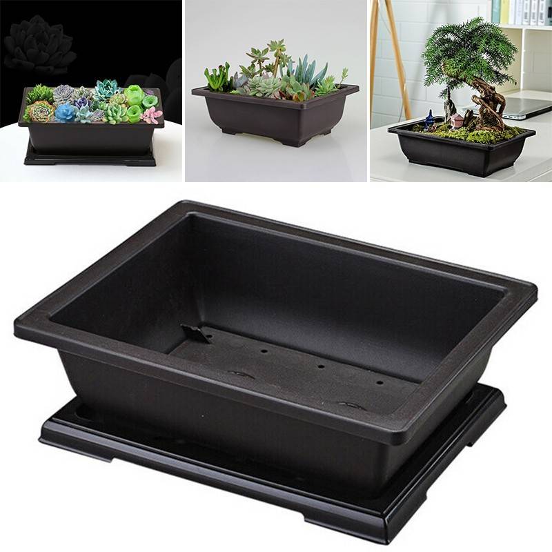Large Size Flower Pot Rectangle Bonsai Nursery Balcony Garden Container