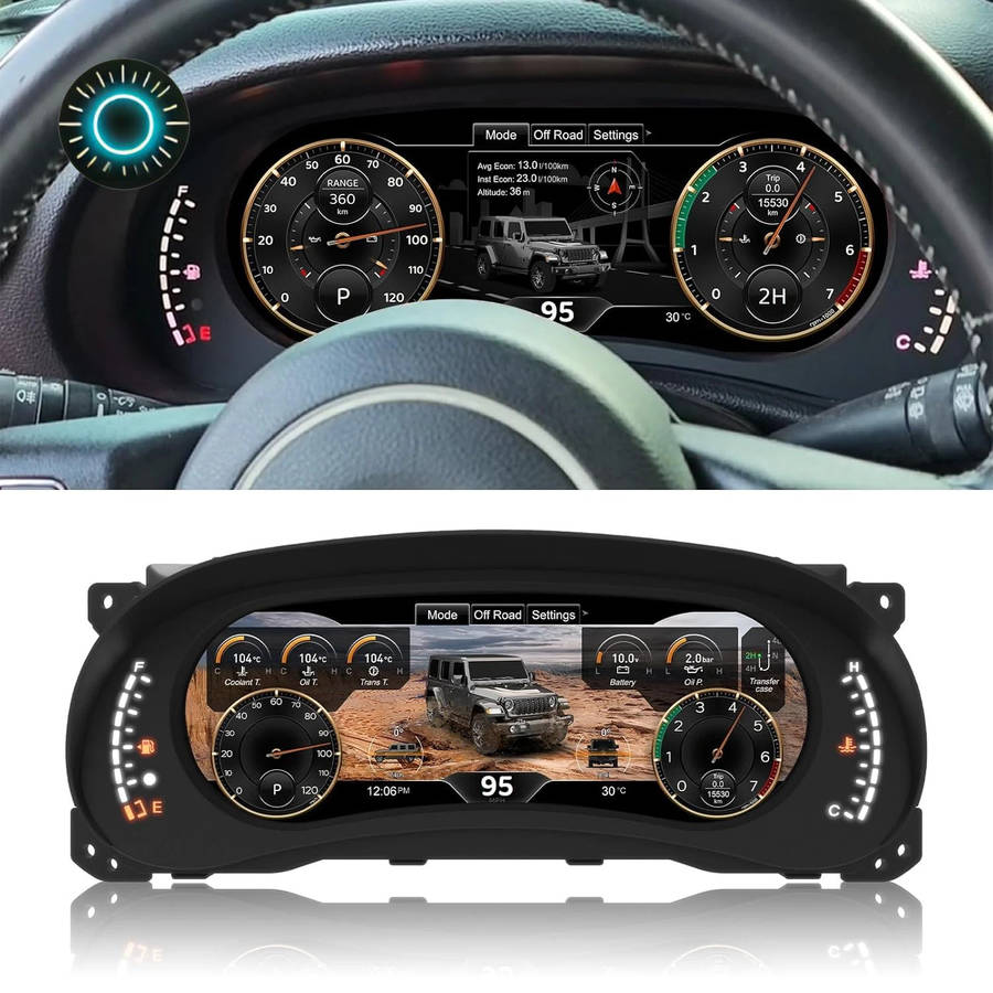 12.3" Display For Jeep Wrangler 2011-2017 Digital Cluster Instrument Speedometer