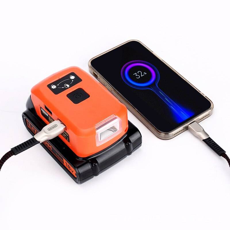 Battery Adapter Charger for Black & Decker 20v Li-ion Battery with LED Light