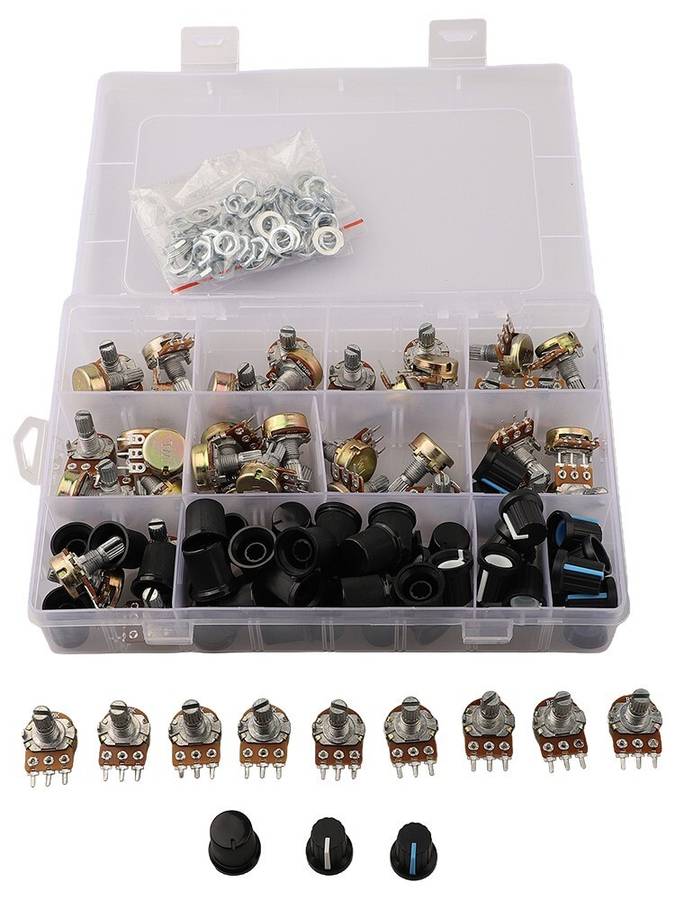 Convenient 100PCS Rotary Potentiometer Kit For Personal For Audio Equipment