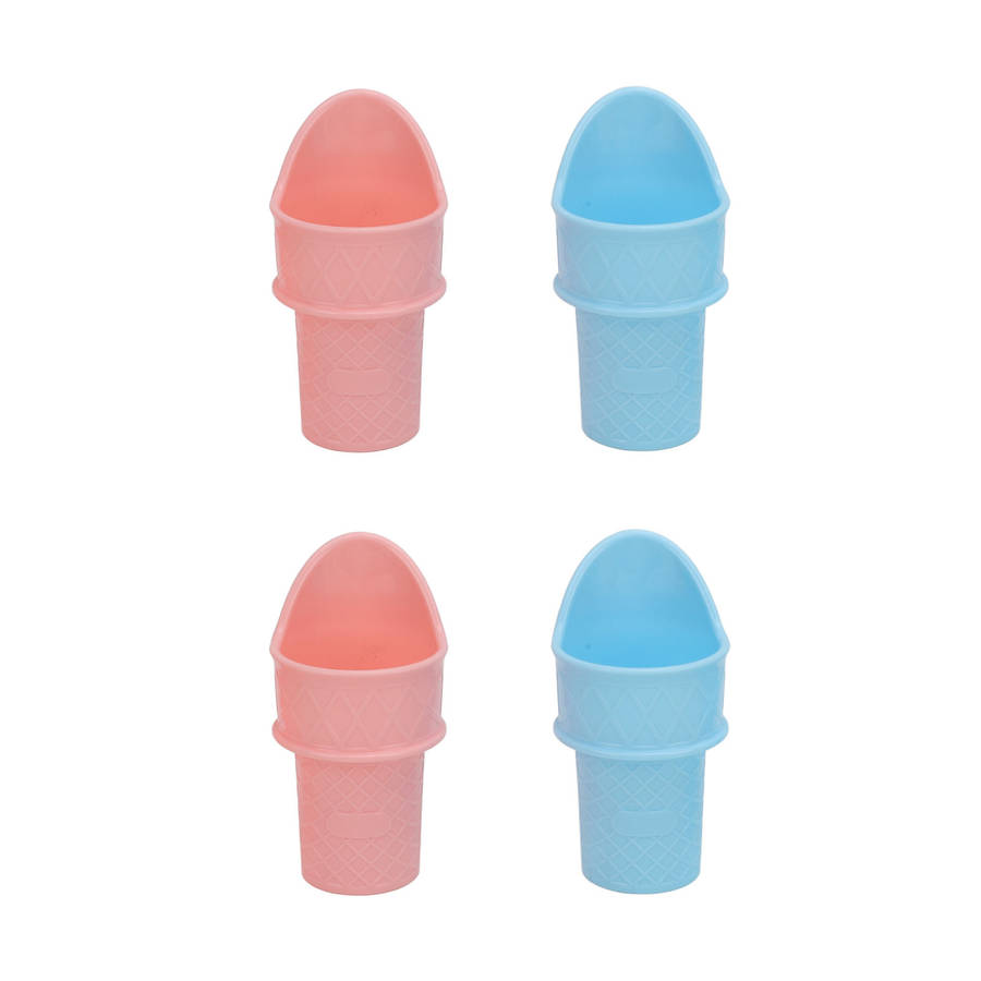 4pcs Ice Cream Cone Holder Reusable Sustainable Freezable Ice Cream Cup Spoo CHW