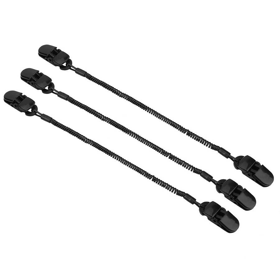 3pcs Black Cap Retainer Hat Clip For Fishing Apparel Keeper Holder And Coil CW