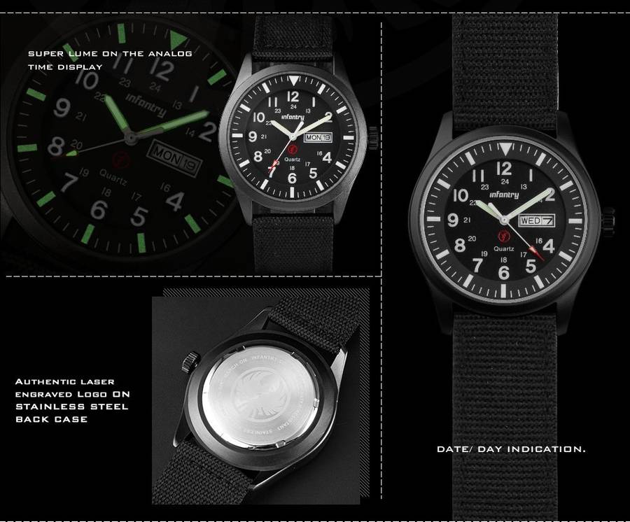 INFANTRY MILITARY CO. Army Field Op Watch MAROON Nylon Watch Brand new BOXED, FULLY LOADED!