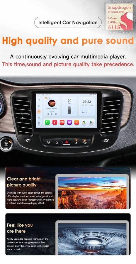 8Core Android14 For Chrysler 200 200C 200S 15-19 Carplay Stereo Radio GPS 4+32GB