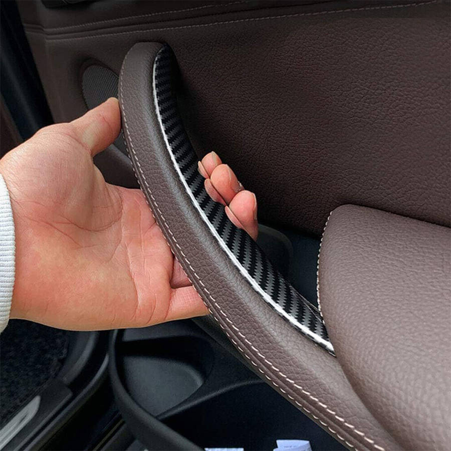 3pcs Carbon Fiber Style Interior Door Pull Handle Cover Trim Fit For BMW X6 F16