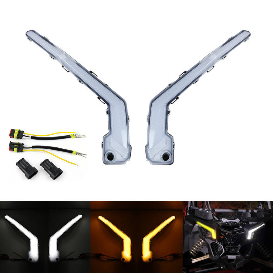 Pair LED Signature Lights Turn Signal Light For Can Am Maverick X3 2017 2018