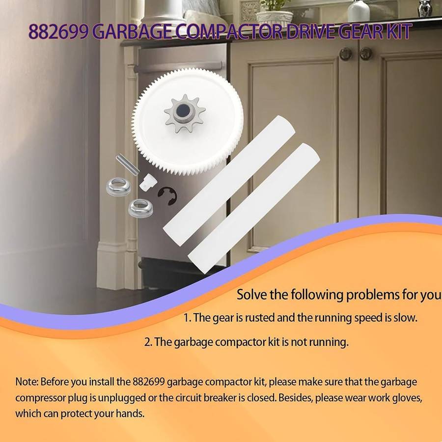 Comprehensive Upgrade 882699 Trash Compactor Drive Gear Kit For Multiple Models