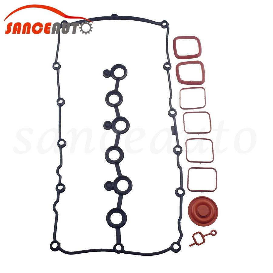 PCV Engine Valve Cover 2 Piece Intake manifold gasket set For VW Audi 3.6L New