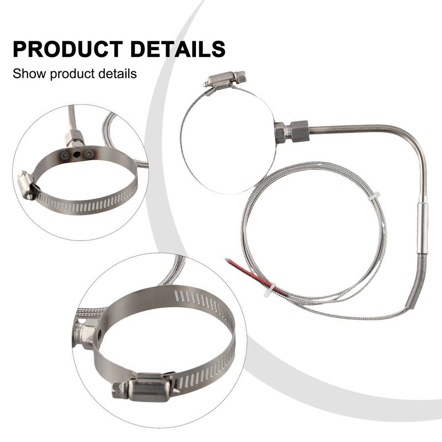 Right Angle EGT Thermocouple K Type Temperature Probe With Glass Fiber Cable