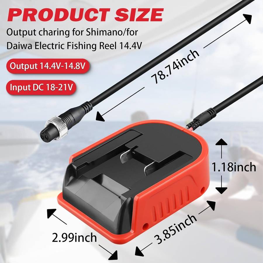 Electric Fishing Reel Batterty Adapter for Einhell 18V Work for Shimano 14.4V