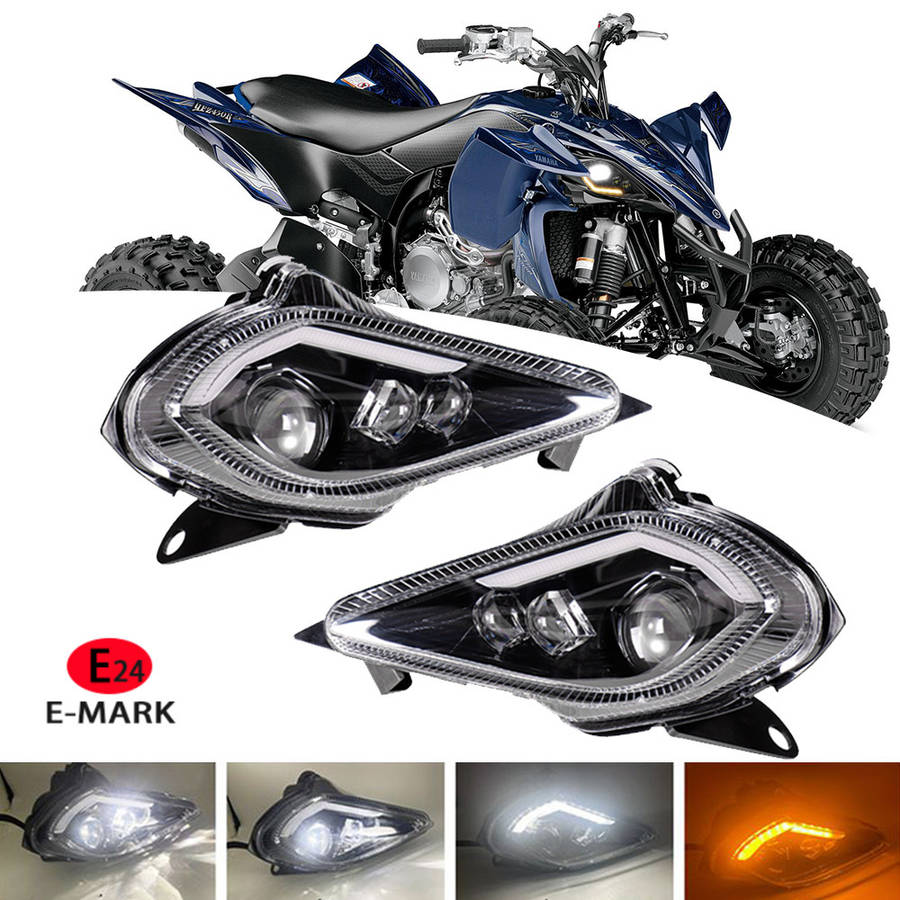 For Yamaha Raptor 700 R 350 YFZ450 R Wolverine 2006-2023 Pair LED Headlight Set