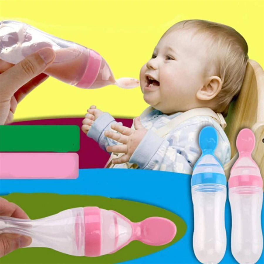 Baby Silicone Squeeze Feeding Bottle