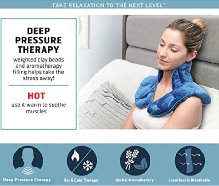 Calming Comfort ThermaComfort Weighted Hot Neck Shoulder Wrap Herbal Aromatherap