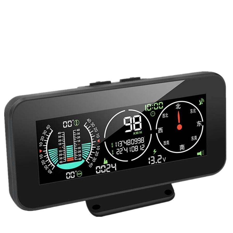 Car SUV Digital GPS Speedometer HUD Gauge Inclinometer for COMPASS Slope Meter
